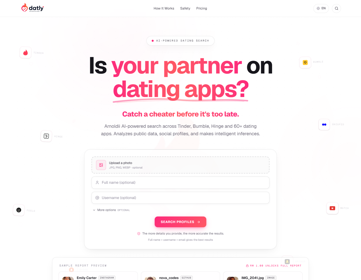 Datly — AI-powered dating profile search
